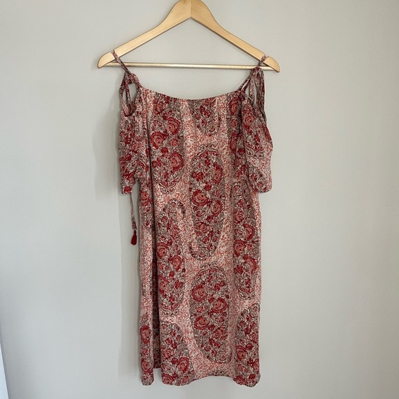 NWT Madewell Silk Cold Shoulder Paisley Dress - Picture 5 of 8